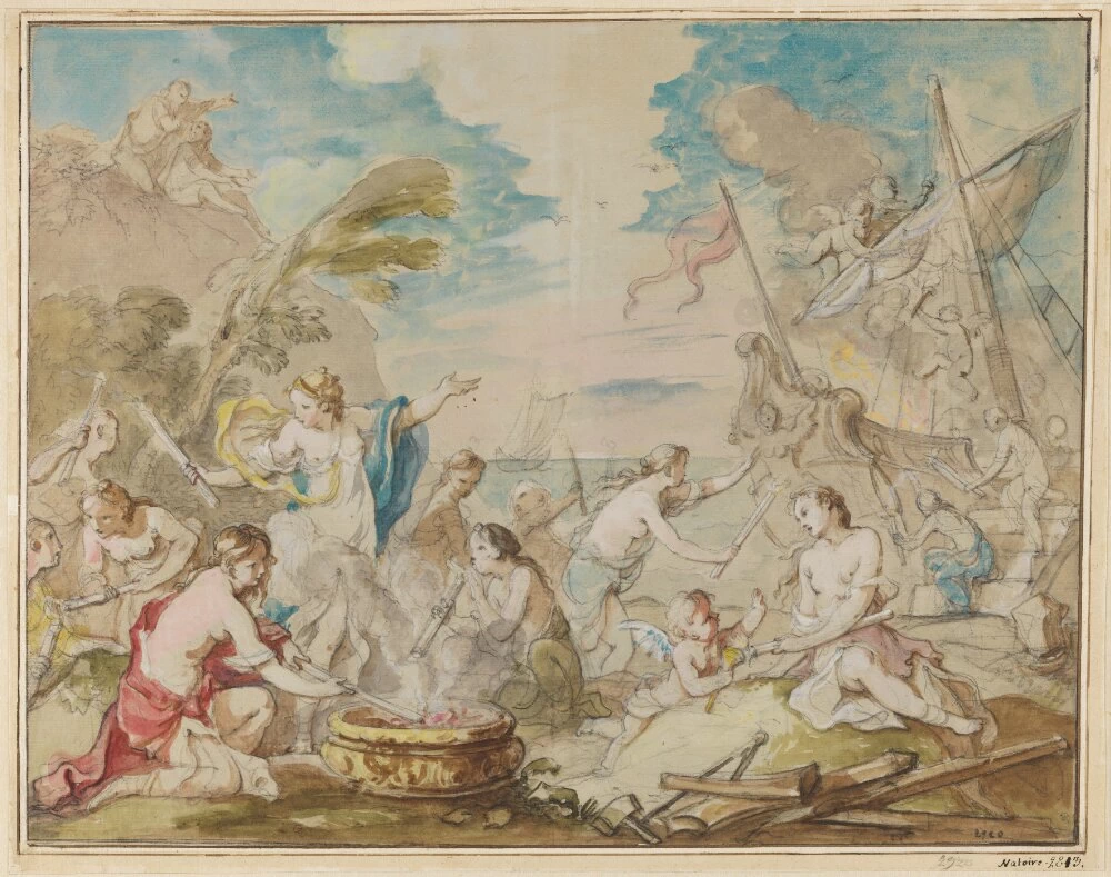 Le Ninfe di Calipso danno fuoco alla nave di Telemaco - Nationalmuseum Stockholm